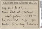 Etiketten zu Granat (Hessonit) (NHMW-MIN-Ah257)
